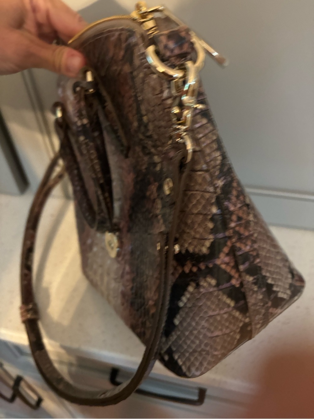 BEAUTIFUL Brahmin Large Duxbury Satchel in Ganache Melbourne - Picture 6 of 9